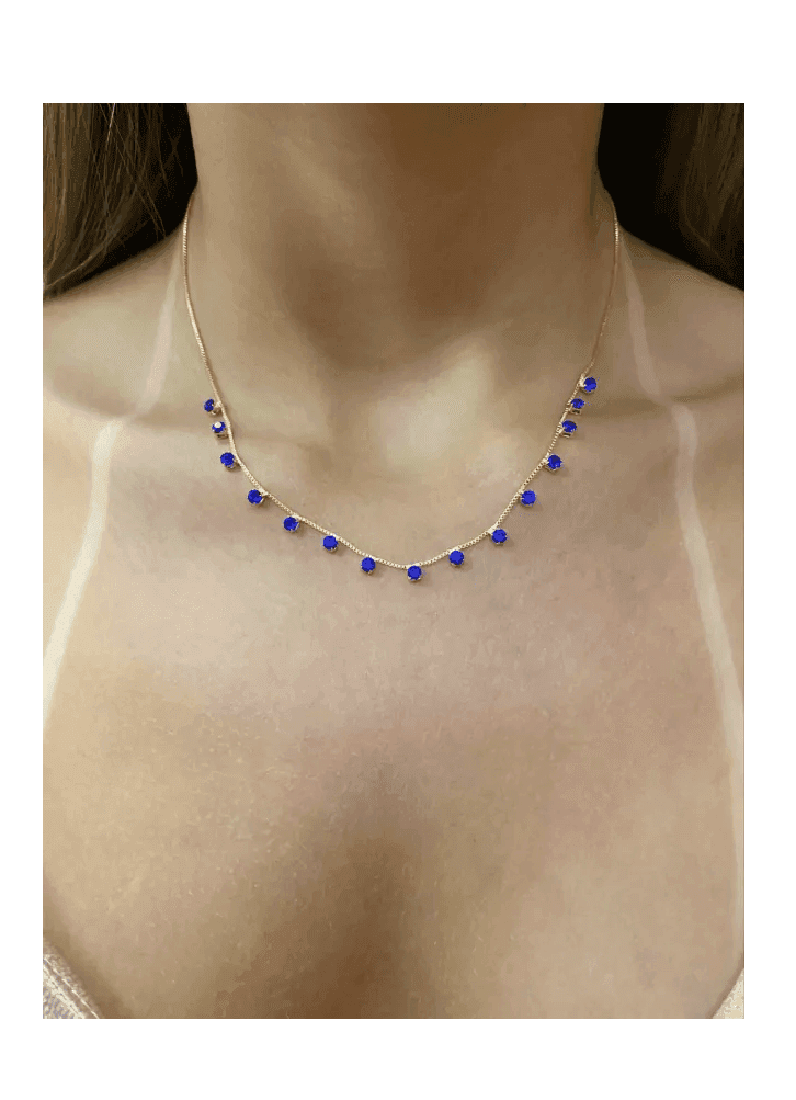 CHOKER ZIRCÔNIA AZUL